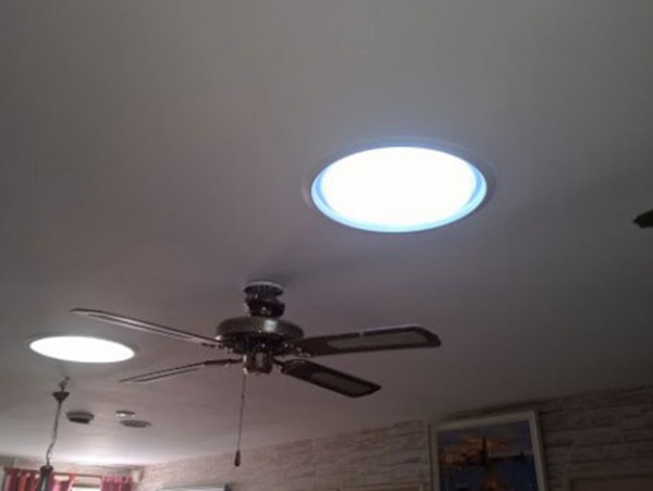 Conduit de lumière vue intérieure à Bompas